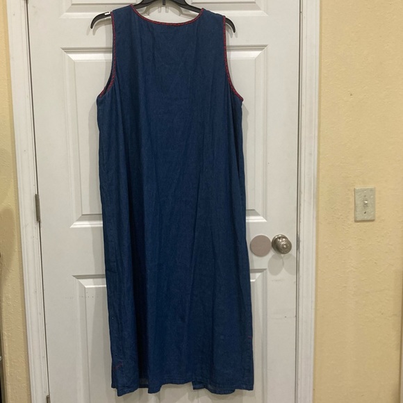 Ugly Christmas Denim xmas teddy bear drummer boy button front plus Sz 22 dress - Picture 5 of 10